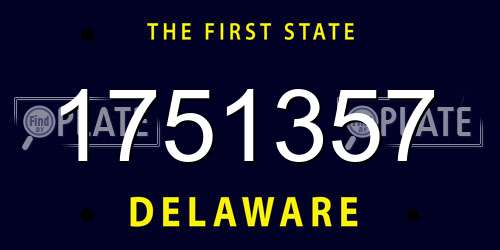 1751357 Delaware License Plate