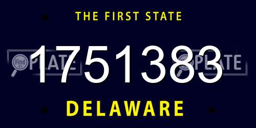 1751383 Delaware License Plate