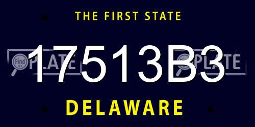 17513B3 Delaware License Plate