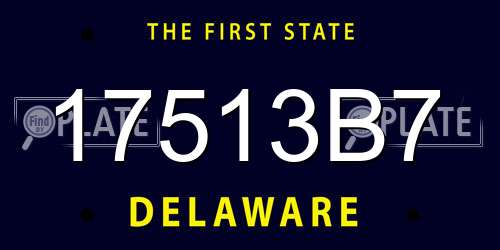 17513B7 Delaware License Plate