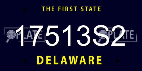 17513S2 Delaware License Plate