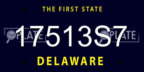17513S7 Delaware License Plate