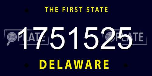 1751525 Delaware License Plate