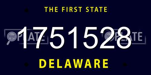 1751528 Delaware License Plate