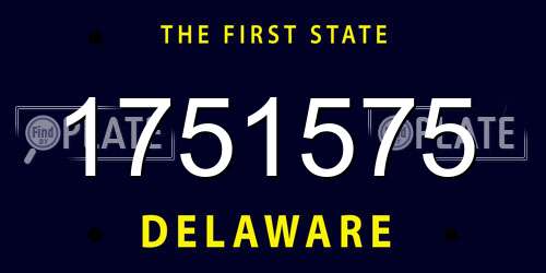 1751575 Delaware License Plate