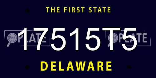 17515T5 Delaware License Plate