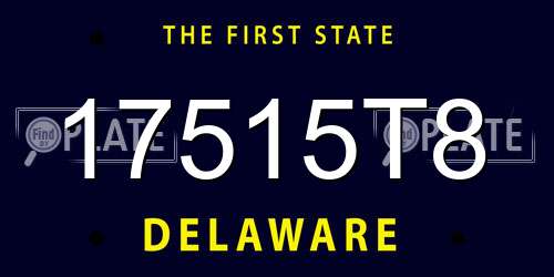 17515T8 Delaware License Plate