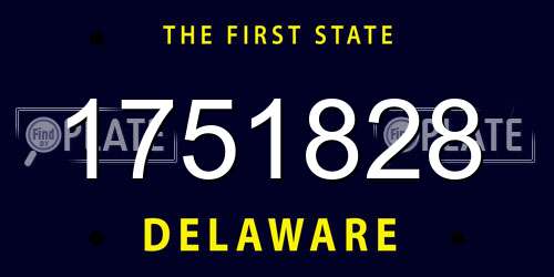 1751828 Delaware License Plate