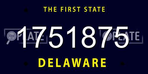 1751875 Delaware License Plate