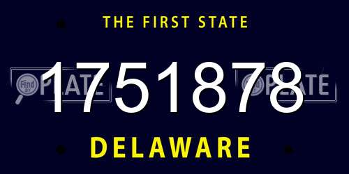 1751878 Delaware License Plate