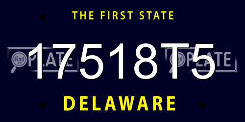 17518T5 Delaware License Plate