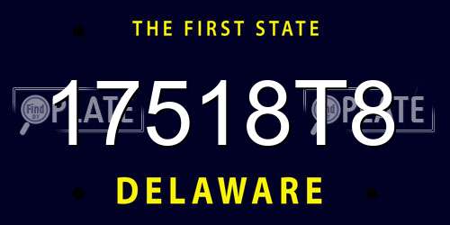 17518T8 Delaware License Plate