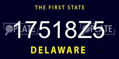 17518Z5 Delaware License Plate