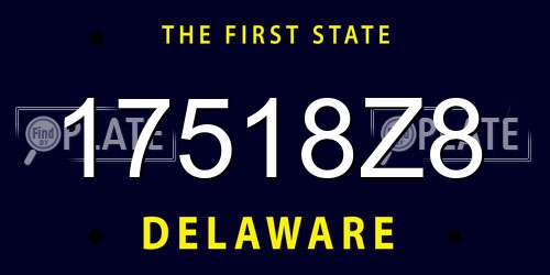 17518Z8 Delaware License Plate