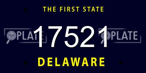 17521 Delaware License Plate