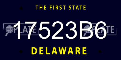 17523B6 Delaware License Plate