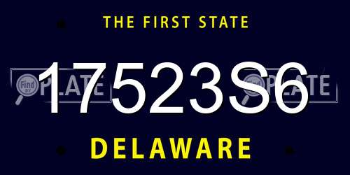 17523S6 Delaware License Plate