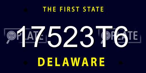 17523T6 Delaware License Plate