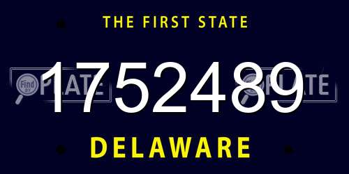 1752489 Delaware License Plate