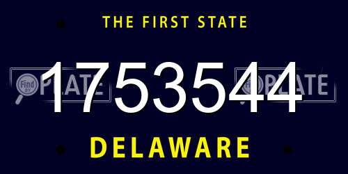 1753544 Delaware License Plate