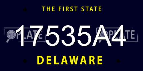 17535A4 Delaware License Plate