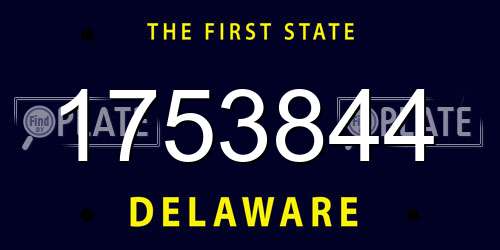 1753844 Delaware License Plate