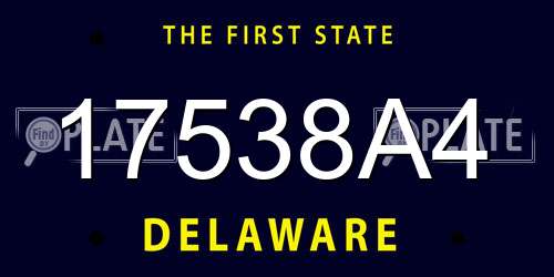 17538A4 Delaware License Plate