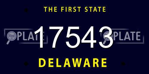 17543 Delaware License Plate