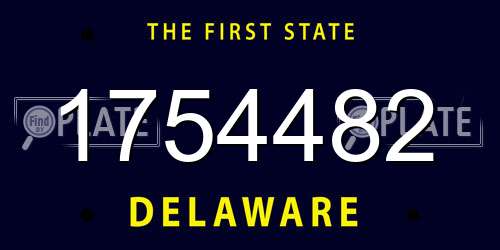 1754482 Delaware License Plate