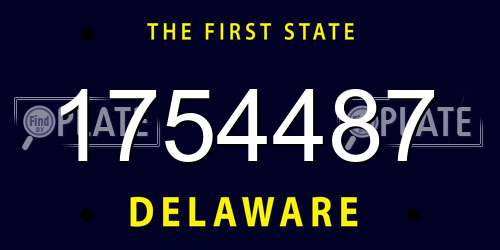 1754487 Delaware License Plate