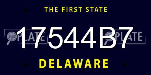 17544B7 Delaware License Plate