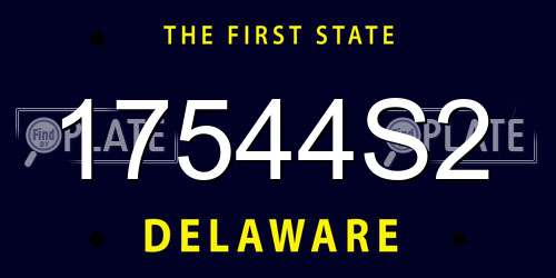 17544S2 Delaware License Plate