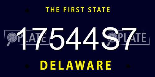17544S7 Delaware License Plate
