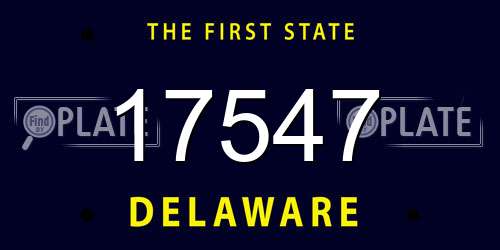 17547 Delaware License Plate