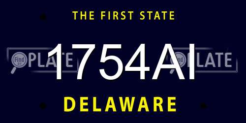 1754AI Delaware License Plate