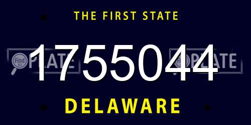 1755044 Delaware License Plate