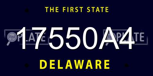 17550A4 Delaware License Plate