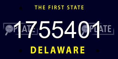 1755401 Delaware License Plate