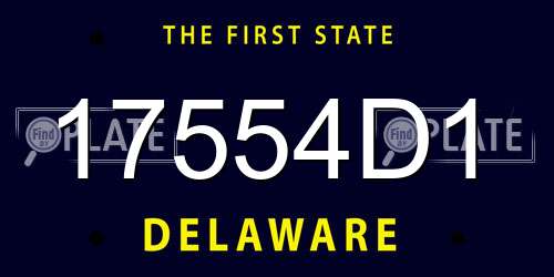 17554D1 Delaware License Plate