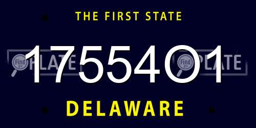 17554O1 Delaware License Plate
