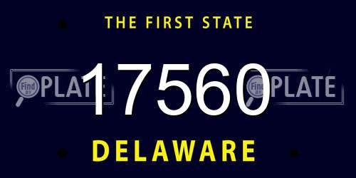 17560 Delaware License Plate