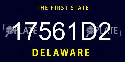 17561D2 Delaware License Plate