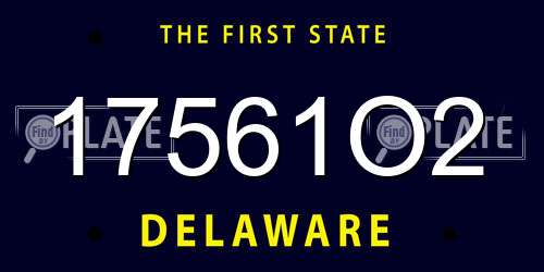 17561O2 Delaware License Plate