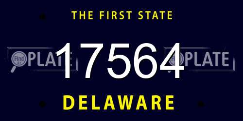 17564 Delaware License Plate