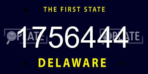 1756444 Delaware License Plate