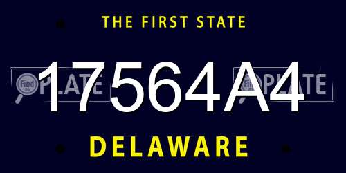17564A4 Delaware License Plate