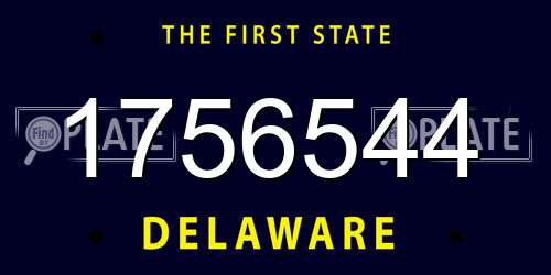 1756544 Delaware License Plate