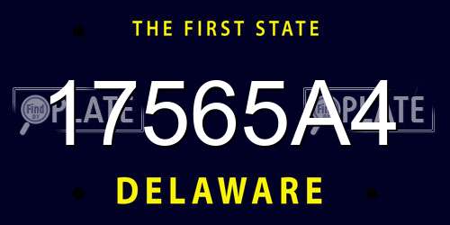 17565A4 Delaware License Plate
