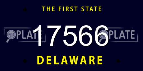17566 Delaware License Plate