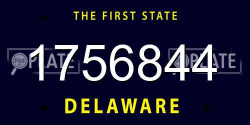 1756844 Delaware License Plate